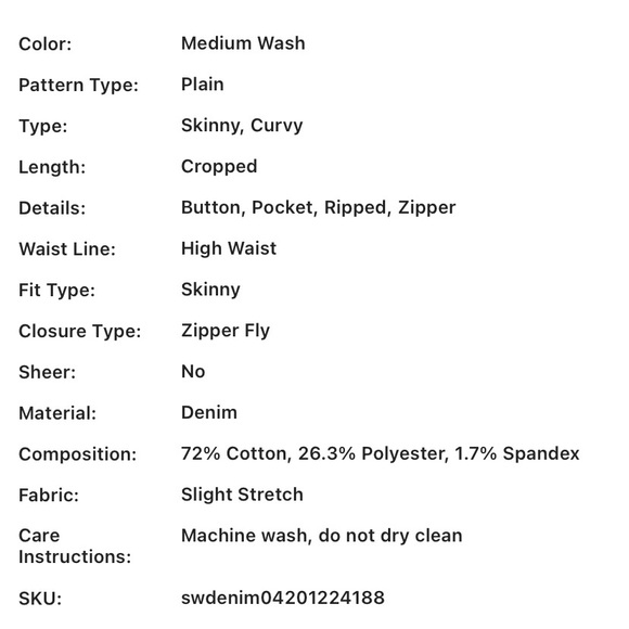 🛑SOLD 🛑🔥SHEIN JEANS 🔥 - Picture 8 of 9